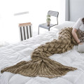 100% Polyester Knitting Mermaid Tail Air Conditioning Pillow Throw Blanket